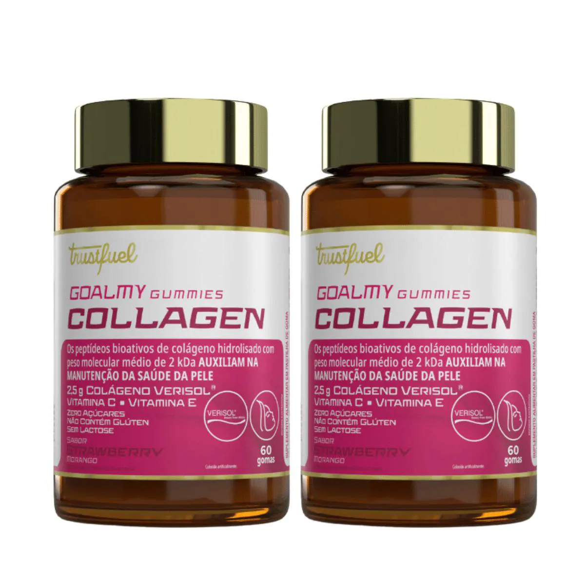 2X GOALMY GUMMIES COLLAGEN TRUST FUEL STRAWBERRY 60 GOMAS Morango