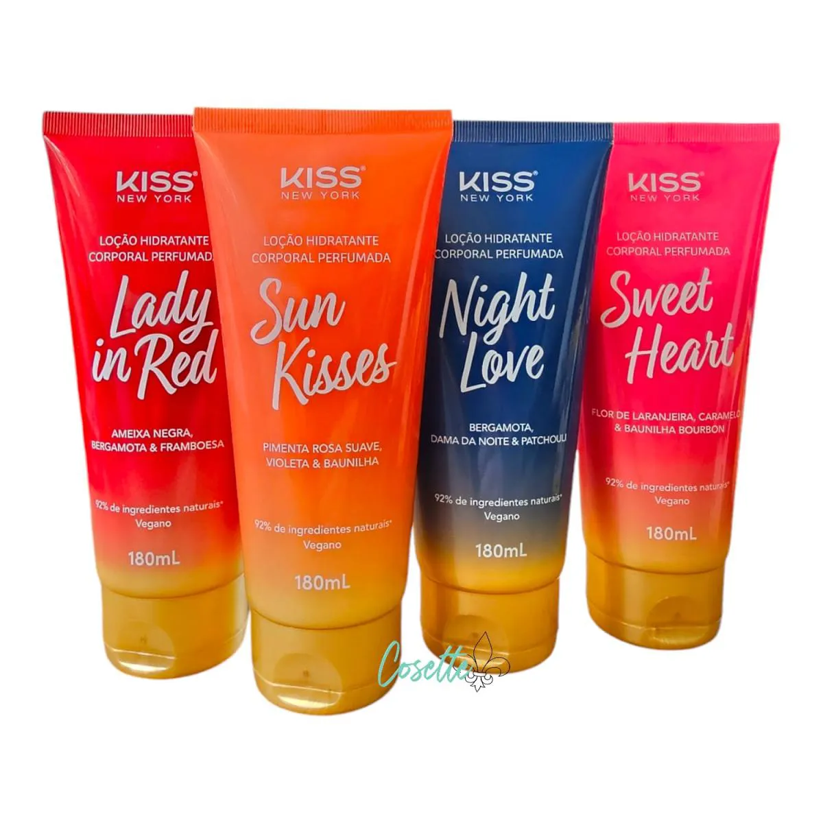 KIT KISS NEW YORK FRAGRâNCIAS - LOçãO CORPORAL HIDRATANTE (4 UNIDADES)
