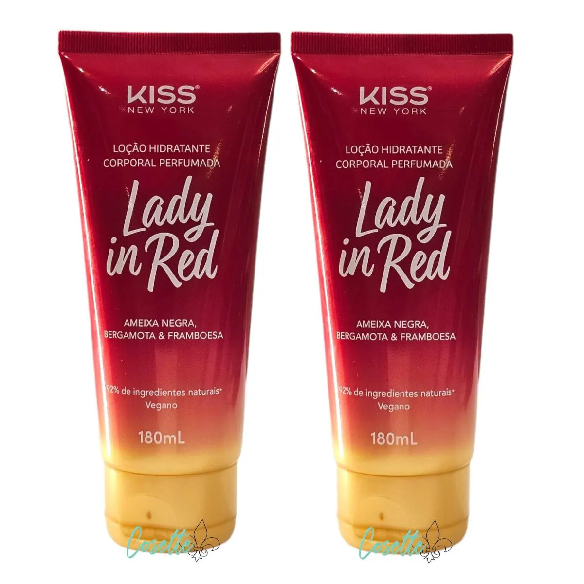 KISS NEW YORK LADY IN RED - HIDRATANTE CORPORAL 180ML - 2 UNIDADES