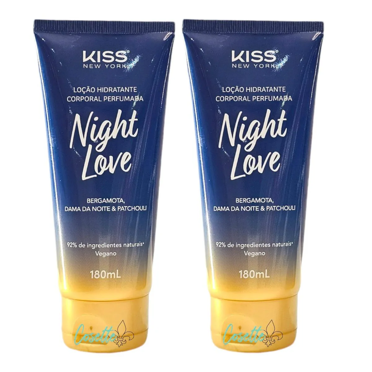 KIT KISS NEW YORK NIGHT LOVE - HIDRATANTE CORPORAL 180ML - 2 UNIDADES