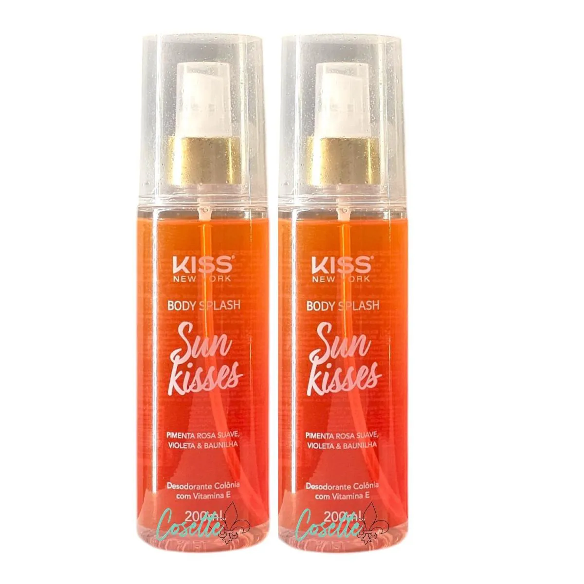 KIT KISS NEW YORK SUN KISSES - BODY SPLASH 200ML - 2 UNIDADES