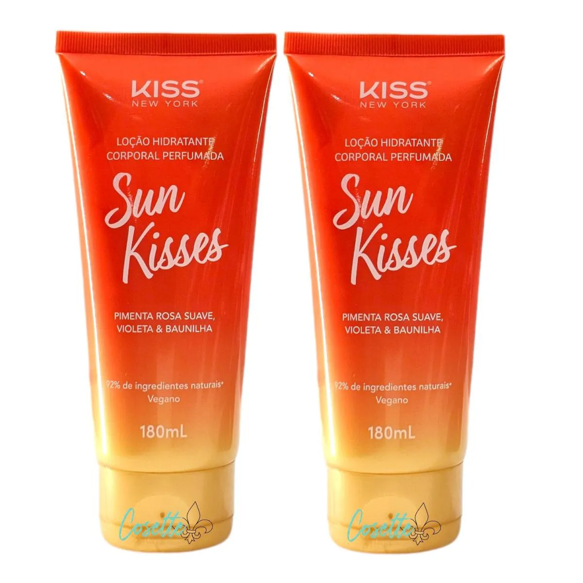 KIT KISS NEW YORK SUN KISSES - HIDRATANTE CORPORAL 180ML - 2 UNIDADES