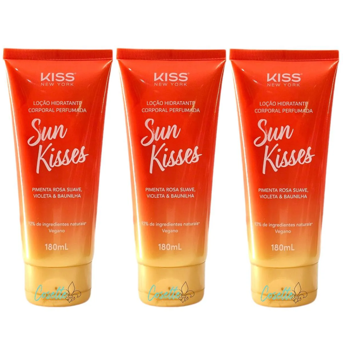 KIT KISS NEW YORK SUN KISSES - LOçãO HIDRATANTE CORPORAL 180ML - 3 UNIDADES