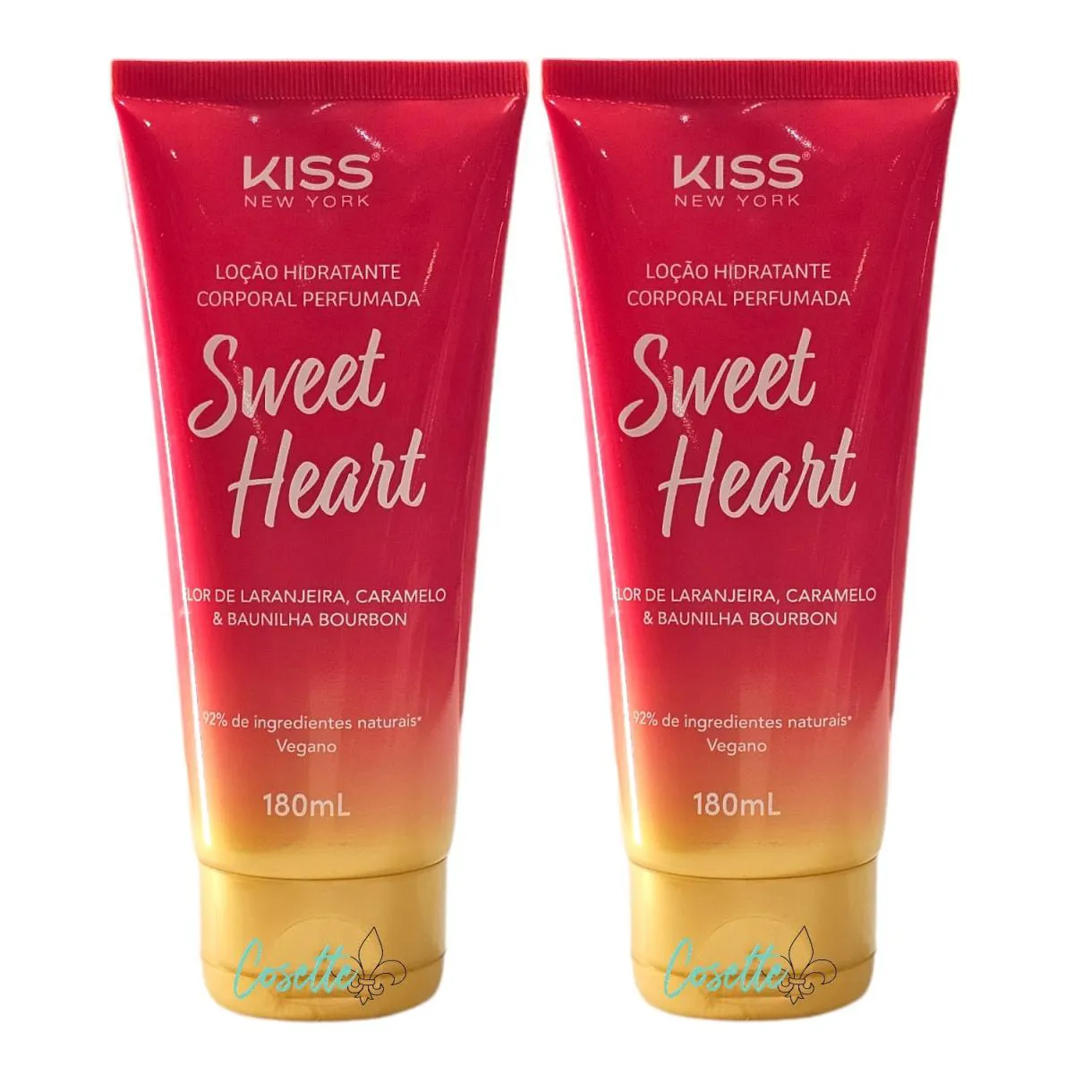 KIT KISS NEW YORK SWEET HEART - HIDRATANTE CORPORAL 180ML - 2 UNIDADES