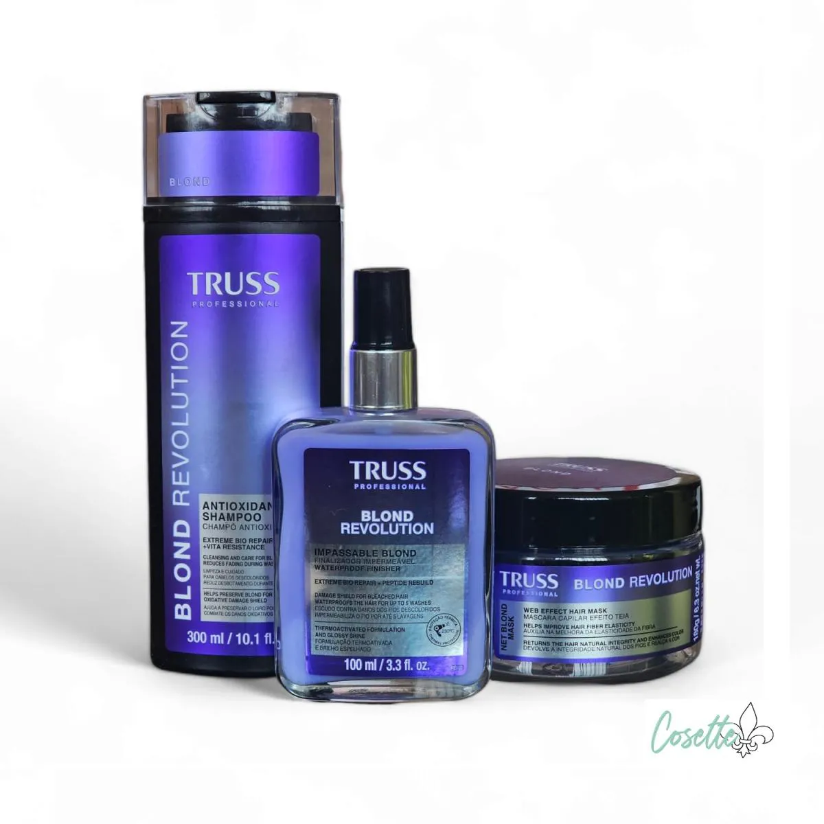 KIT TRUSS BLOND REVOLUTION SHAMPOO 300ML + MáSCARA 180G + FINALIZADOR 100ML