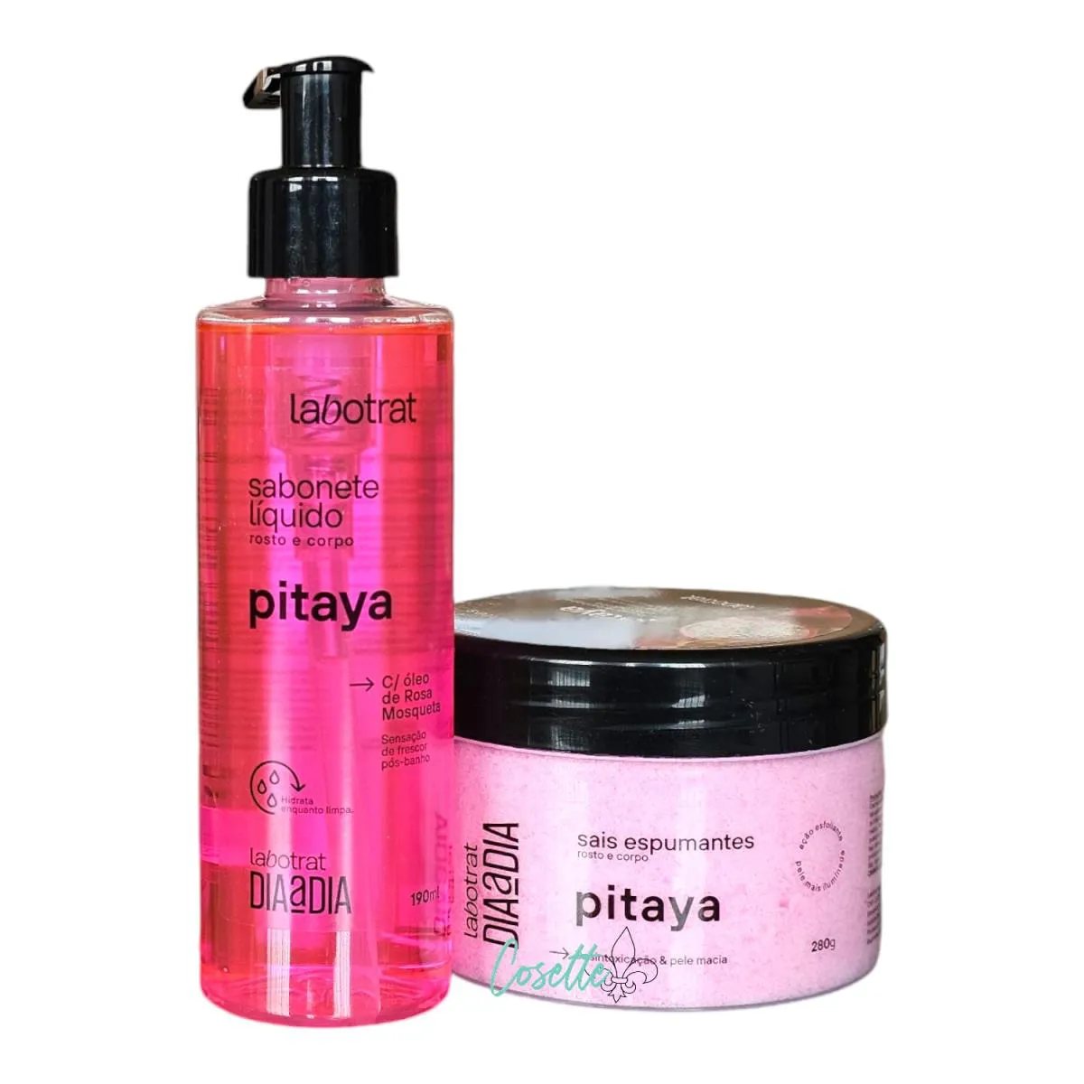 KIT LABOTRAT DIA A DIA PITAYA - SABONETE LíQUIDO ROSTO E CORPO 190ML + SAIS ESPUMANTES ROSTO E CORPO 280G