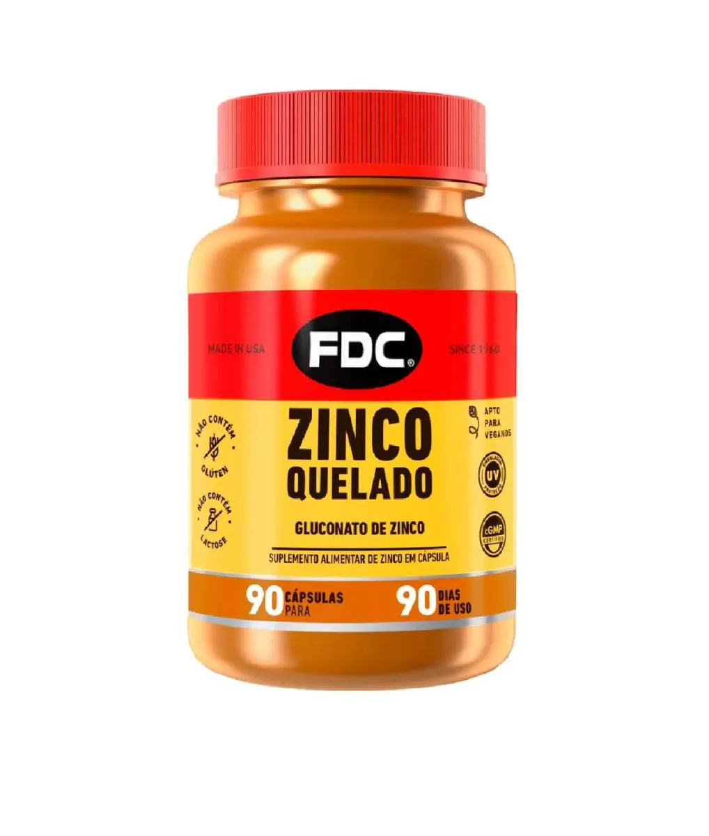 ZINCO QUELADO 90 CAPSULAS FDC VITAMINAS IMPORTADO