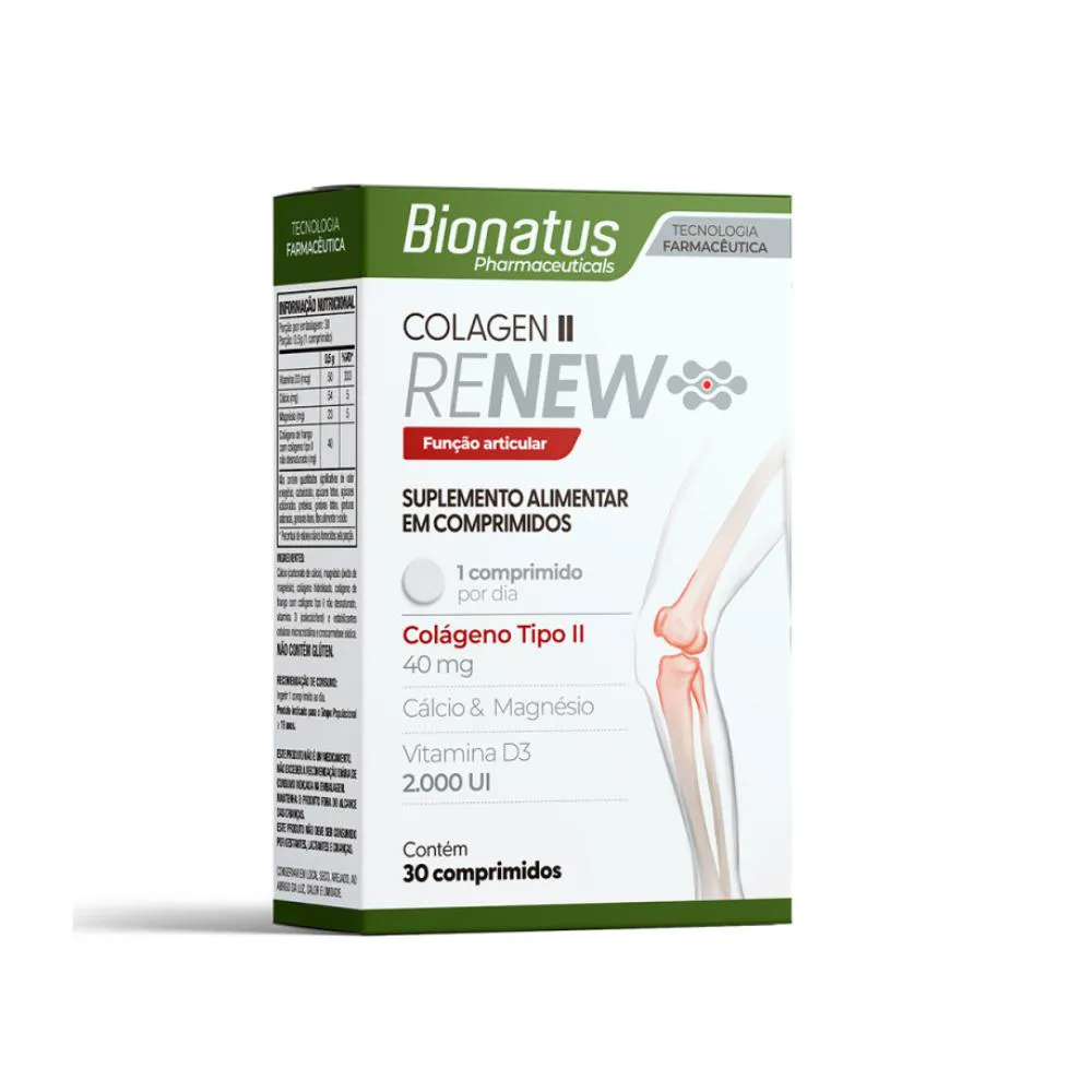 COLAGEN RENEW  COLáGENO TIPO II 40MG COM 30 COMPRIMIDOS - BIONATUS