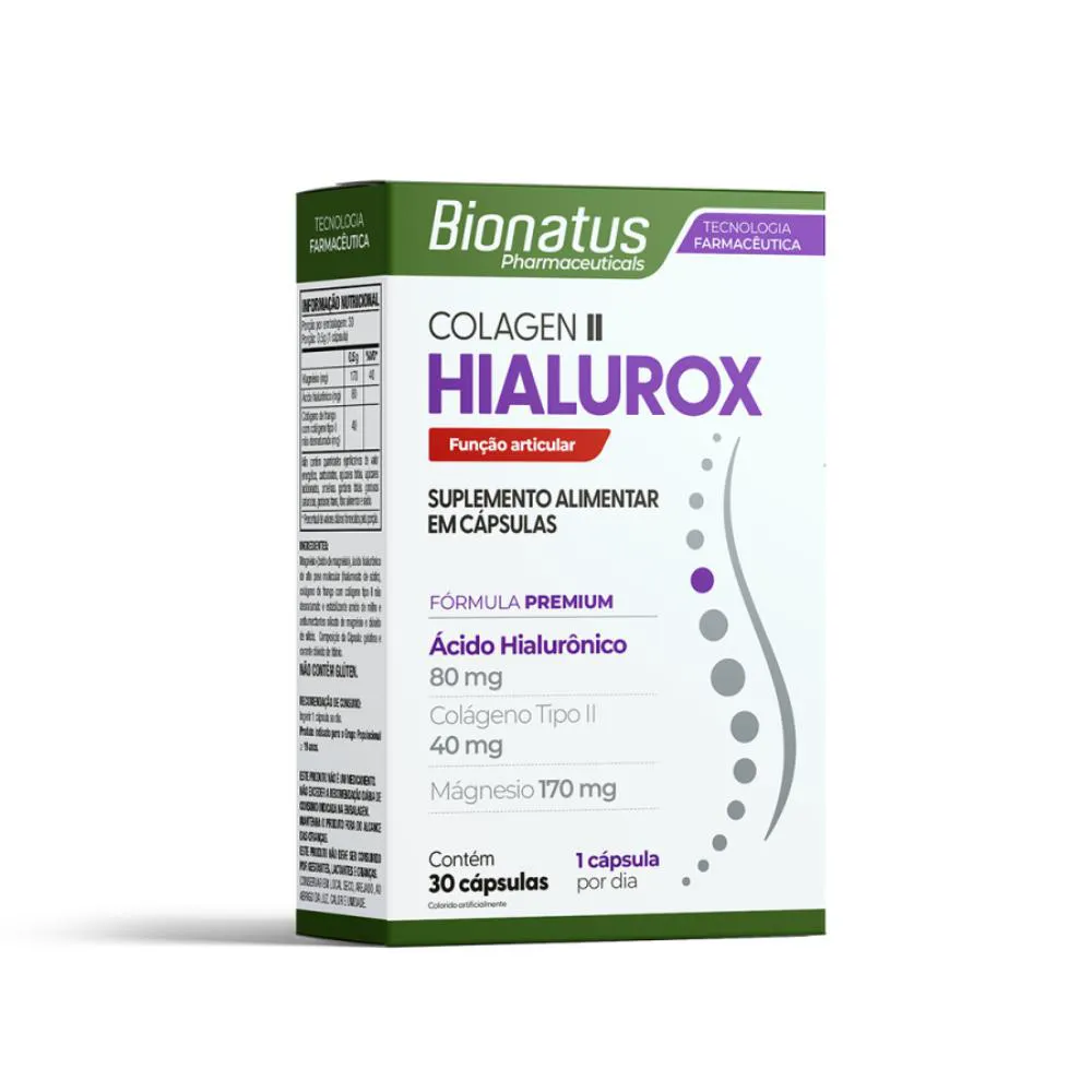 COLAGEN II HIALUROX COM 30 CáPSULAS - BIONATUS
