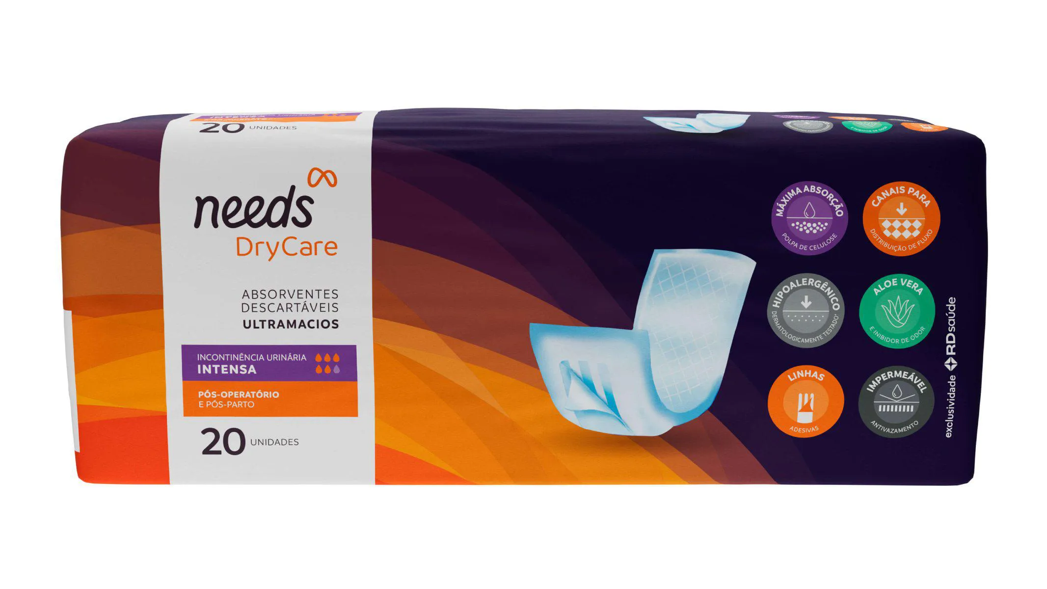 Absorvente para Incontinência Urinária Needs DryCare Unissex 20 unidades