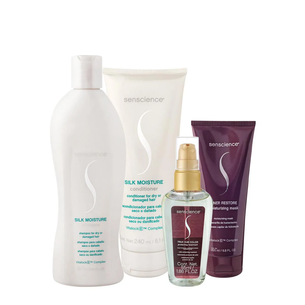 KIT SENSCIENCE TRUE HUE MOISTURE SILK INNER HOME CARE OIL (4 PRODUTOS)