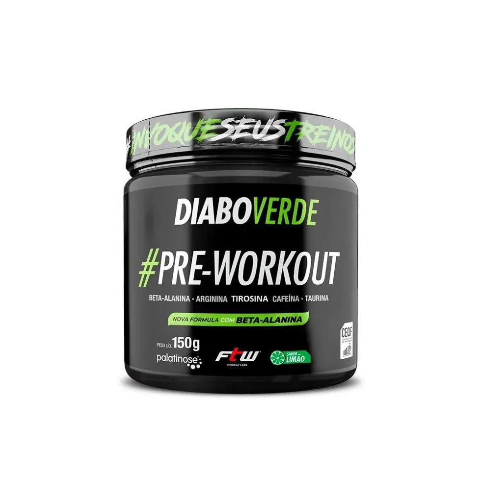 DIABO VERDE PRE-WORKOUT (150G) - SABOR: LIMãO