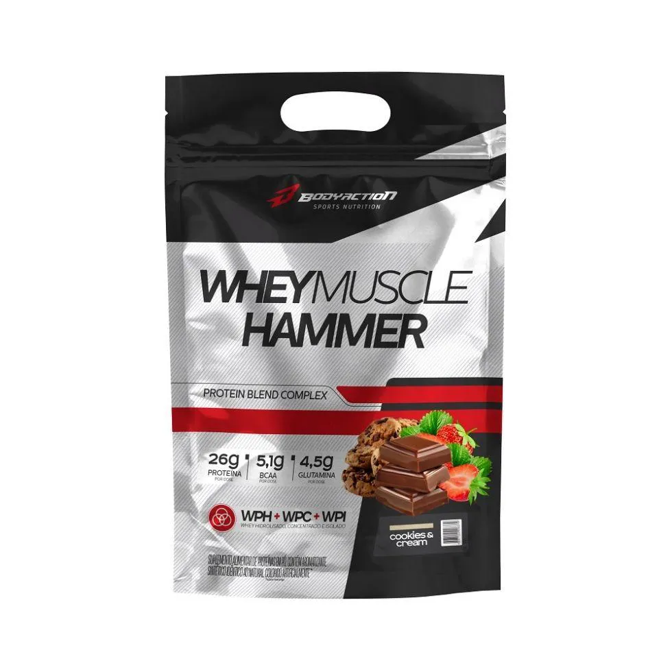 WHEY MUSCLE HAMMER (900G) - SABOR: COOKIES AND CREAM