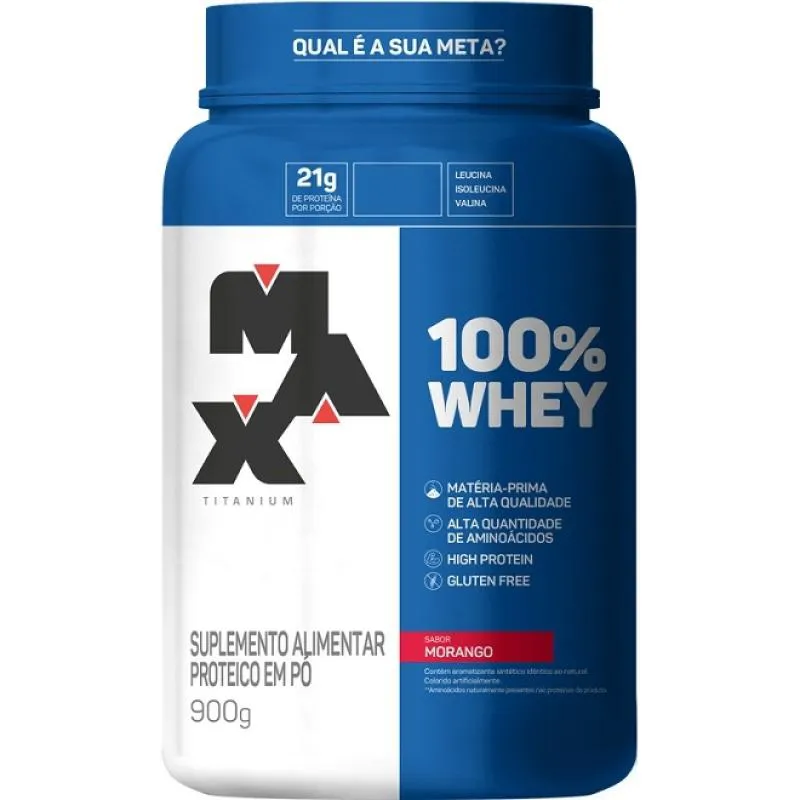 100% WHEY (900G) - SABOR: MORANGO