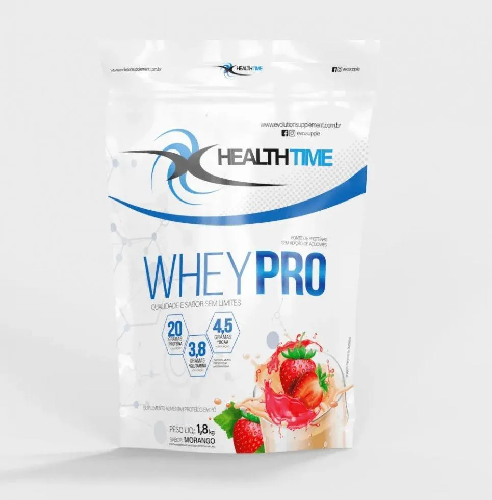 WHEY PRO REFIL (1,8KG) - SABOR: MORANGO
