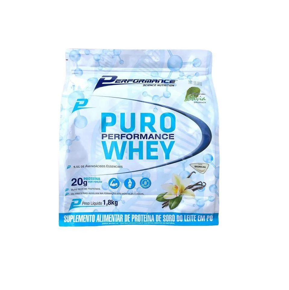 PURO PERFORMANCE WHEY REFIL (1,8KG) - SABOR: BAUNILHA