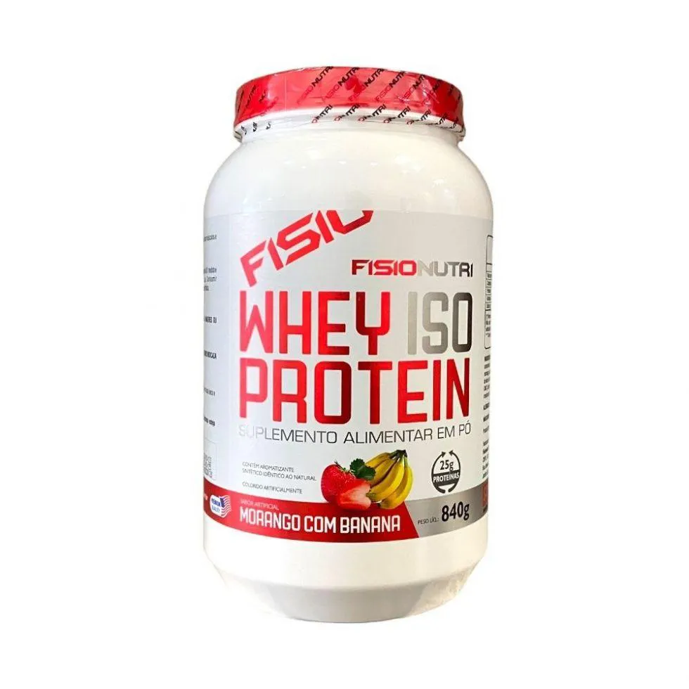 WHEY ISO PROTEIN (840G) - SABOR: MORANGO C/ BANANA