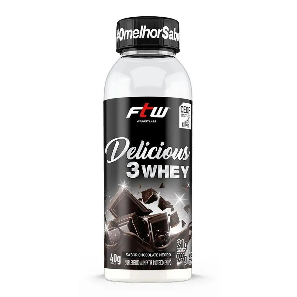 DELICIOUS 3WHEY (40G) - SABOR: CHOCOLATE NEGRO