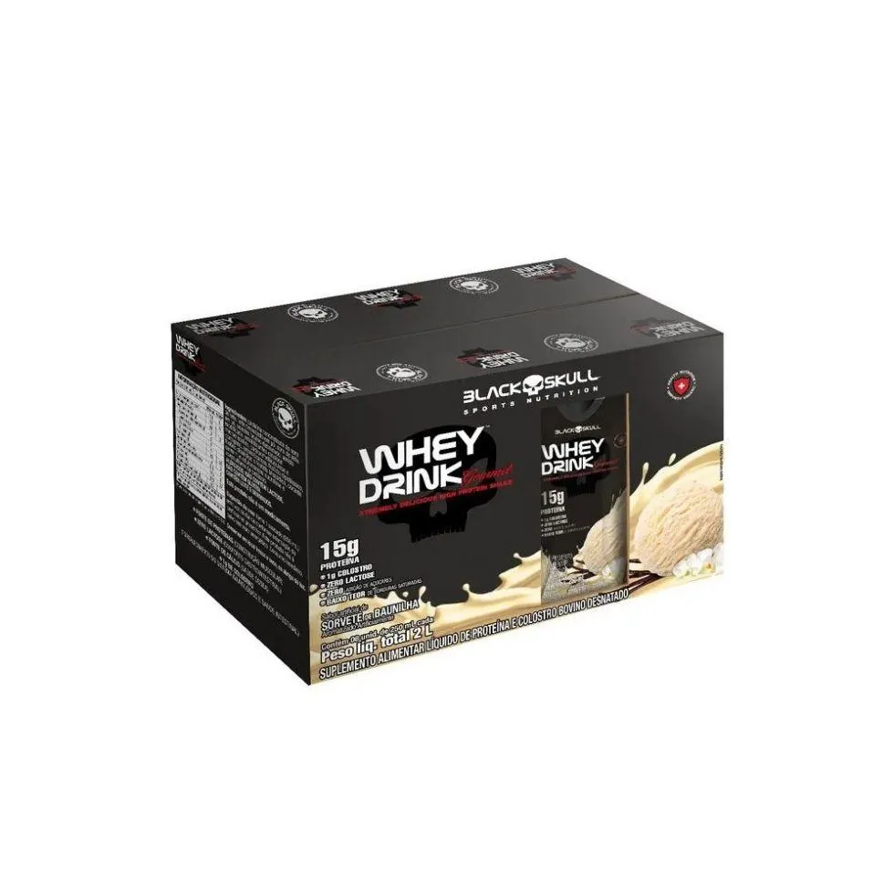 WHEY DRINK GOURMET (FARDO 8 UNID. 250ML) - SABOR: SORVETE DE BAUNILHA.