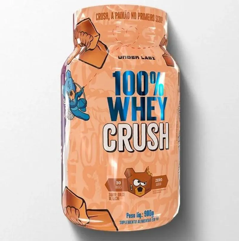 100% WHEY CRUSH (900G) - SABOR: DULCE DE LECHE