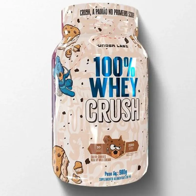 100% WHEY CRUSH (900G) - SABOR: COOKIES BEAR AND MILK CREAM