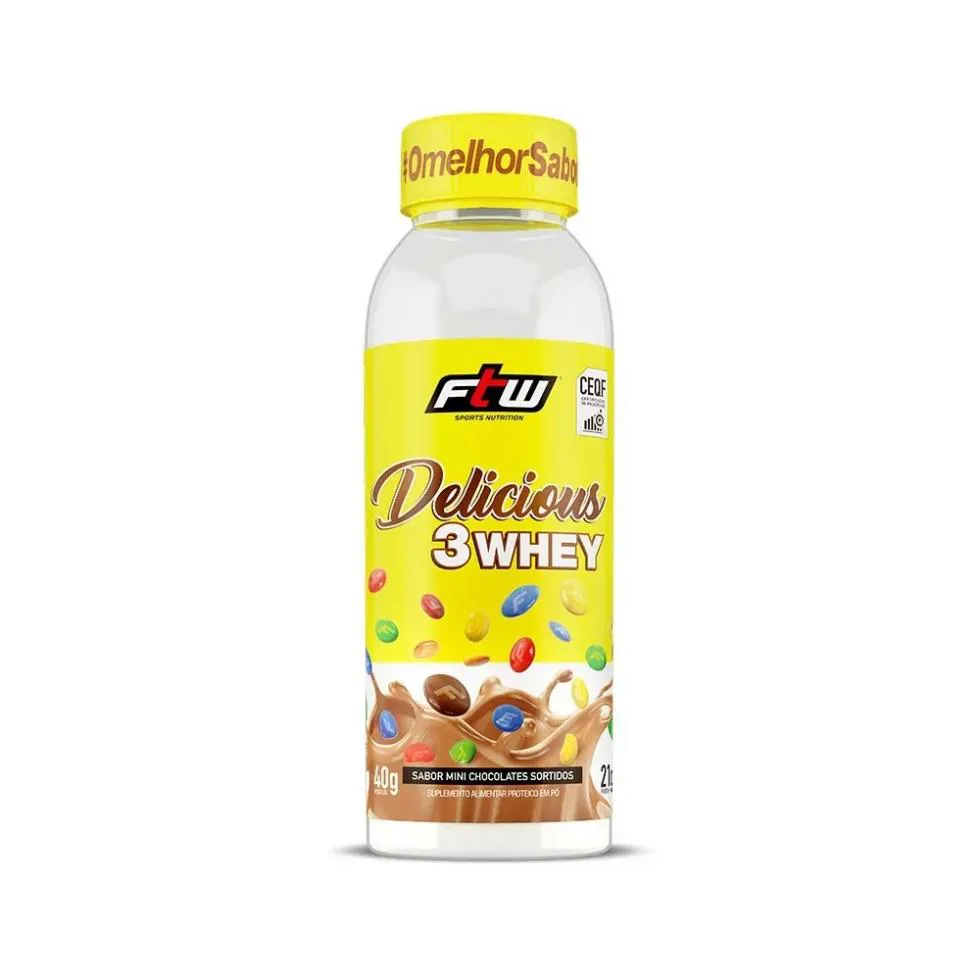 DELICIOUS 3WHEY (40G) - SABOR: MINI CHOCOLATES SORTIDOS