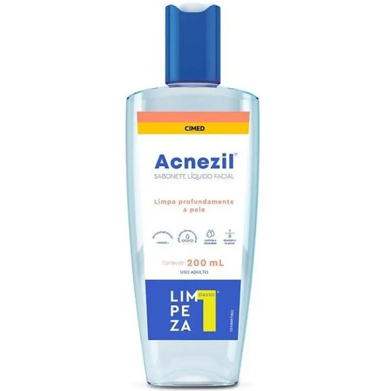 SABONETE LIQUIDO FACIAL ANTISSEPTICO ACNEZIL 200ML