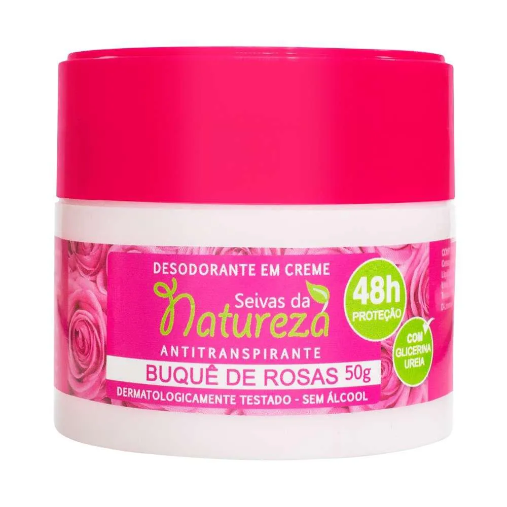 DESODORANTE CREME – SEIVAS DA NATUREZA 50G – BUQUê DE ROSAS