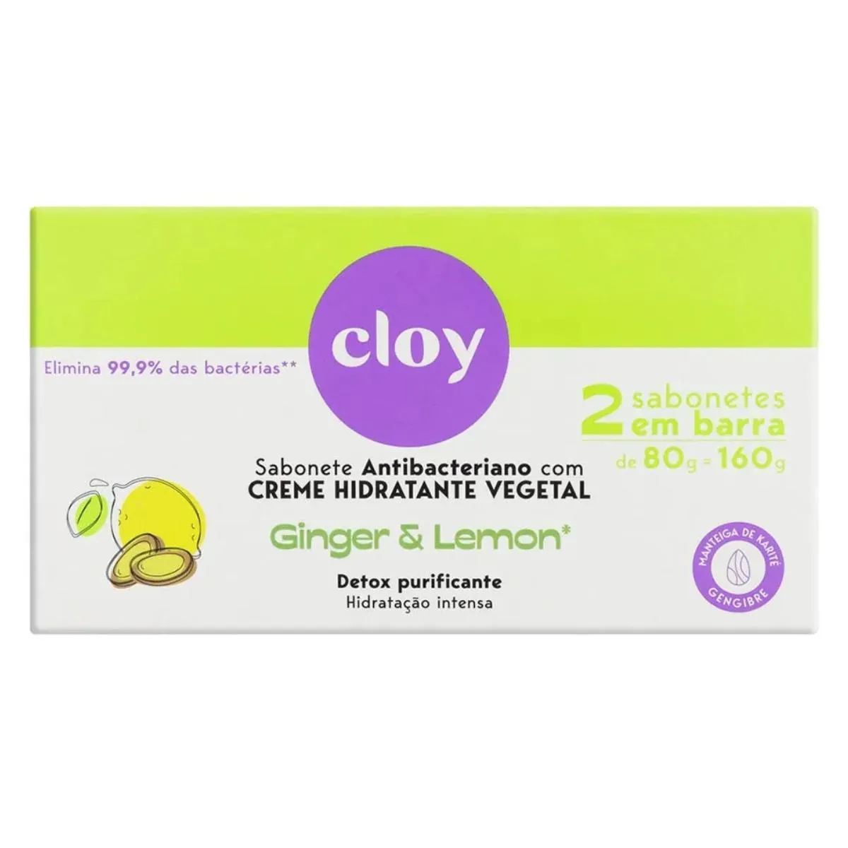 KIT SABONETE ANTIBACTERIANO E HIDRATANTE GINGER&LEMON - CLOY