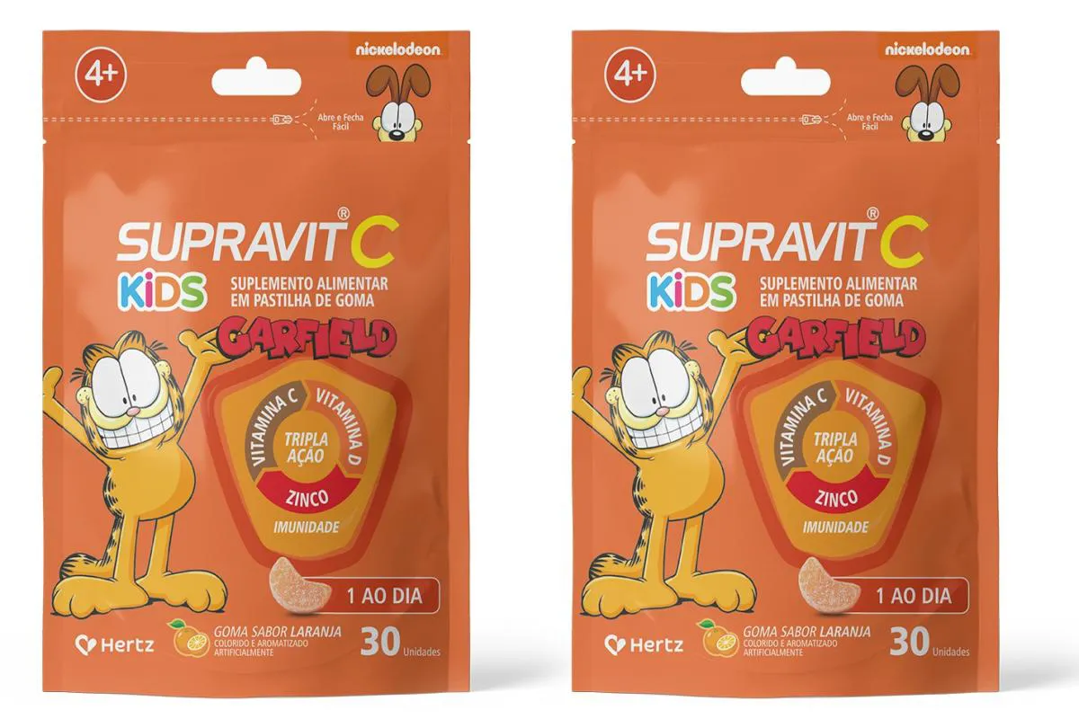 KIT 02 SUPRAVIT C KIDS VITAMINDO SABOR LARANJA 30UN - HERTZ