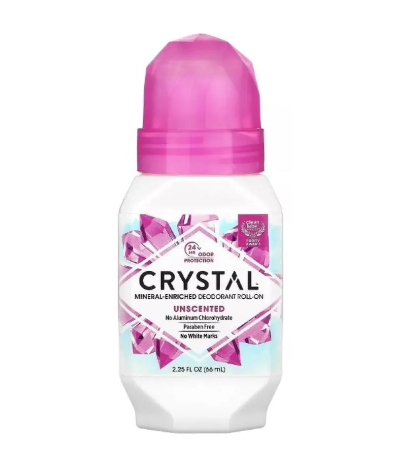CRYSTAL, DESODORANTE ROLL-ON ENRIQUECIDO COM MINERAIS, SEM PERFUME, 66 ML (2,25 FL OZ)