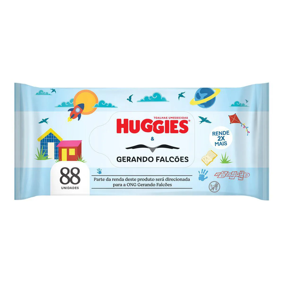 Lenço Umedecido Huggies Gerando Falcões 88 unidades