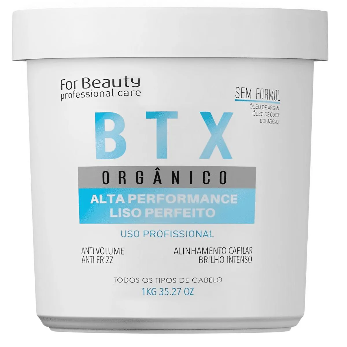 BTX CAPILAR ORGâNICO ANTIFRIZZ HIDRATAçãO FOR BEAUTY 1KG