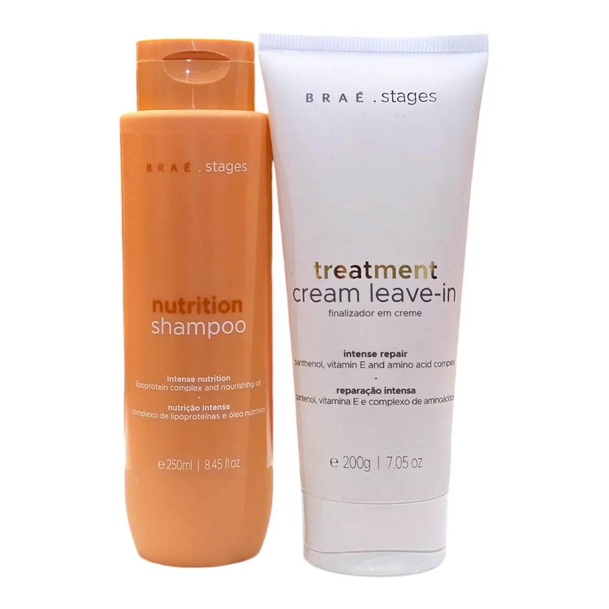 KIT BRAé STAGES NUTRITION - SHAMPOO 250ML + TREATMENT CREAM LEAVE-IN 200G