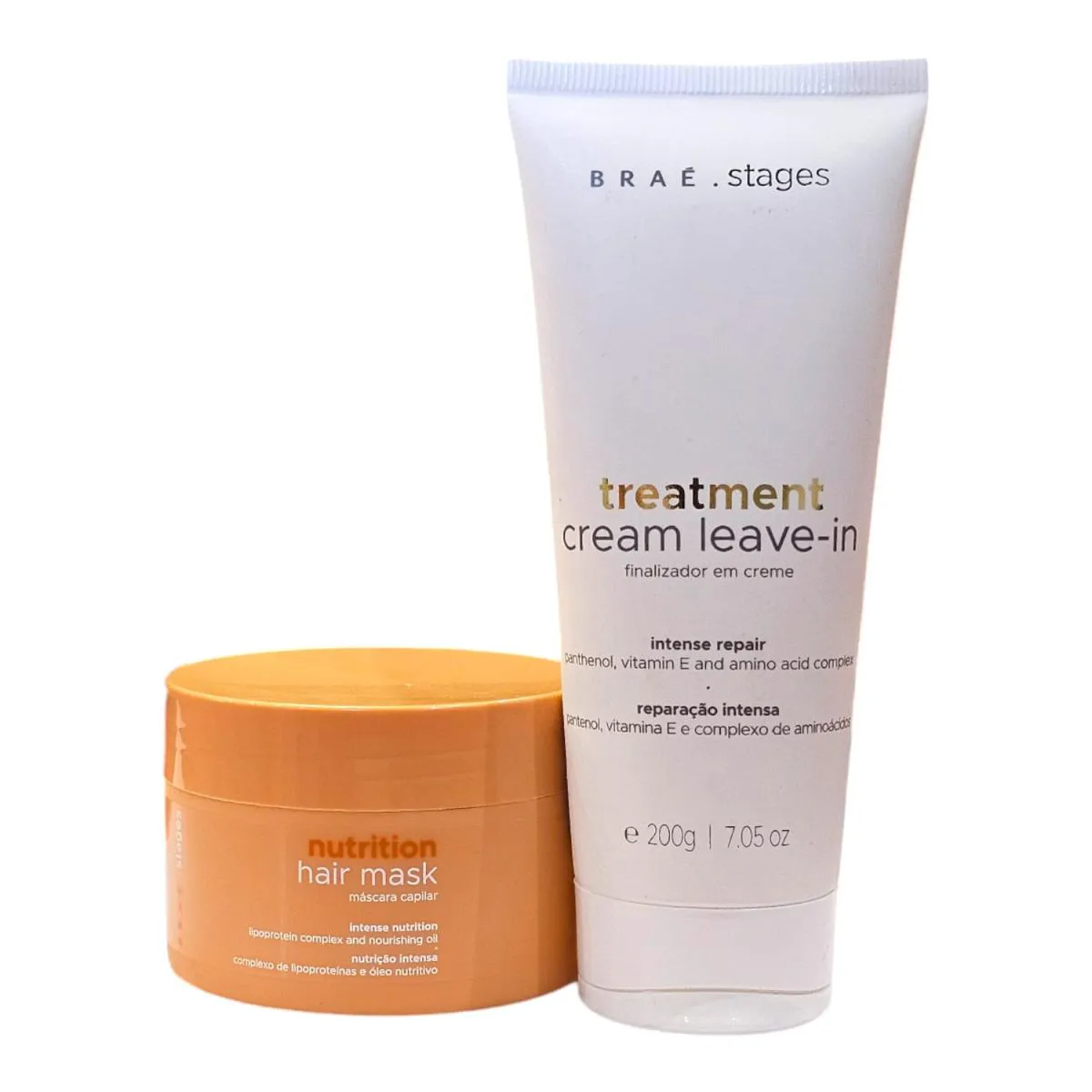 KIT BRAé STAGES NUTRITION - MáSCARA 200G + TREATMENT CREAM LEAVE-IN 200G