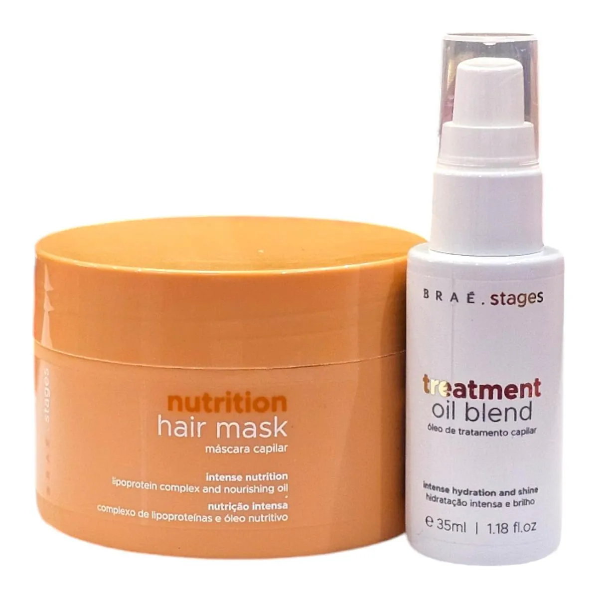 KIT BRAé STAGES NUTRITION - MáSCARA 200G + TREATMENT OIL BLEND 35ML