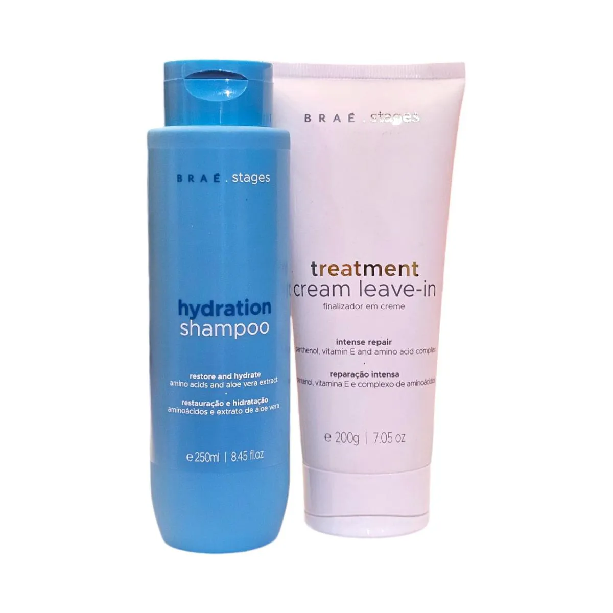 KIT BRAé STAGES HYDRATION - SHAMPOO 250ML + TREATMENT CREAM LEAVE-IN 200G