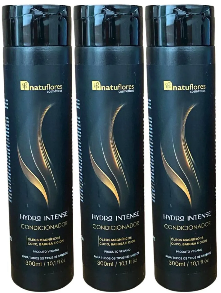 CONDICIONADOR  VEGANO HYDRA INTENSE OLEOS MAGNIFICOS 300 ML NATUFLORES KIT 3UN