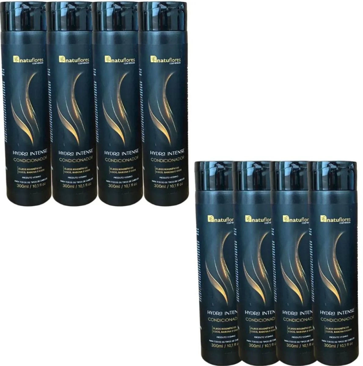 CONDICIONADOR  VEGANO HYDRA INTENSE OLEOS MAGNIFICOS 300 ML NATUFLORES KIT 8UN