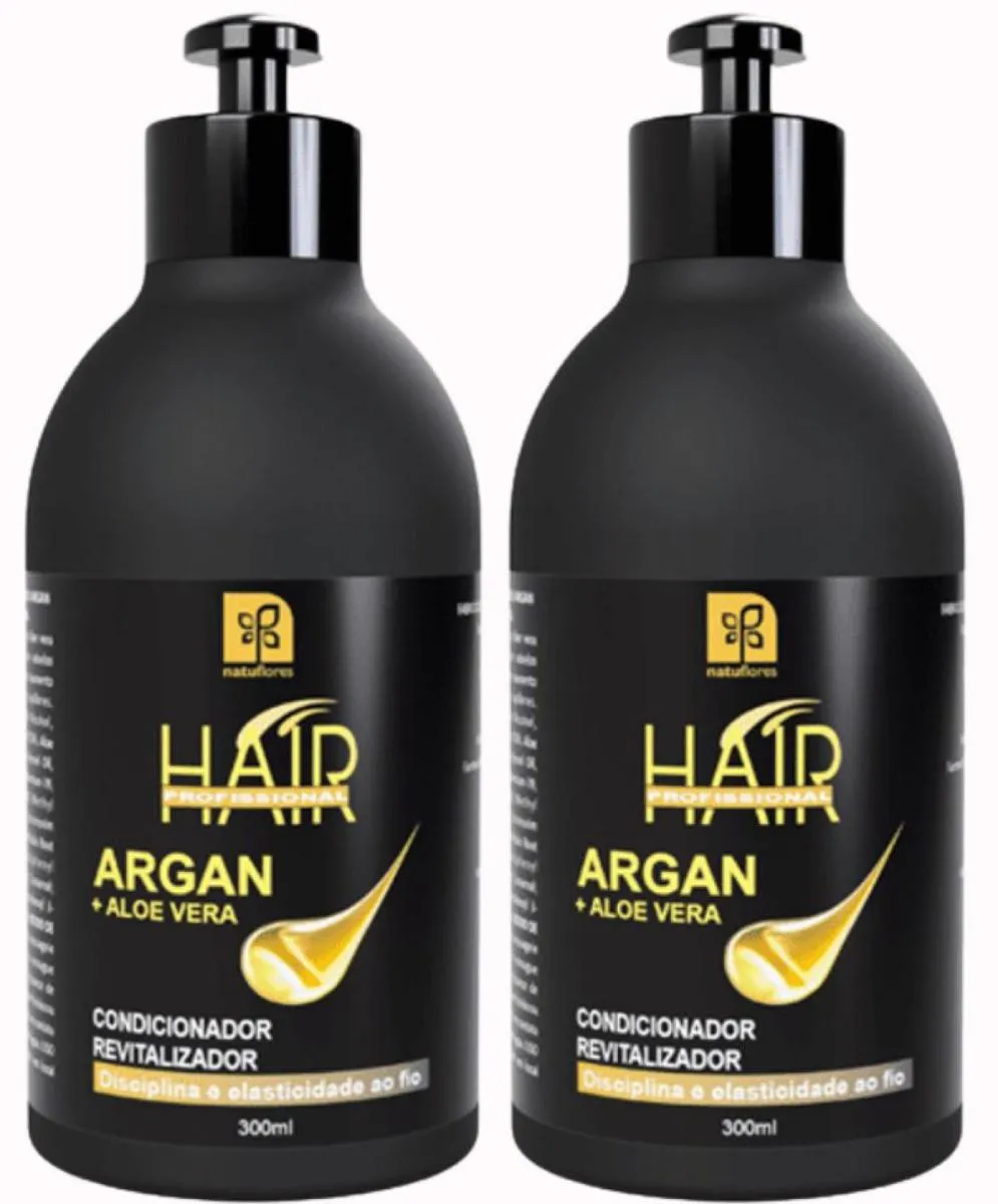 CONDICIONADOR HAIR PROFISSIONAL  ARGAN + ALOE VERA 300ML NATUFLORES KIT 2UN