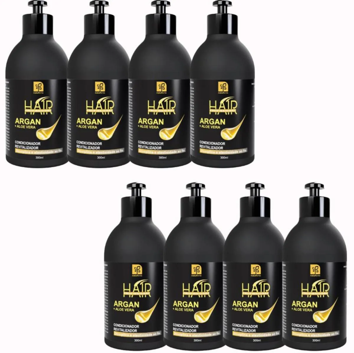 CONDICIONADOR HAIR PROFISSIONAL  ARGAN + ALOE VERA 300ML NATUFLORES KIT 8UN