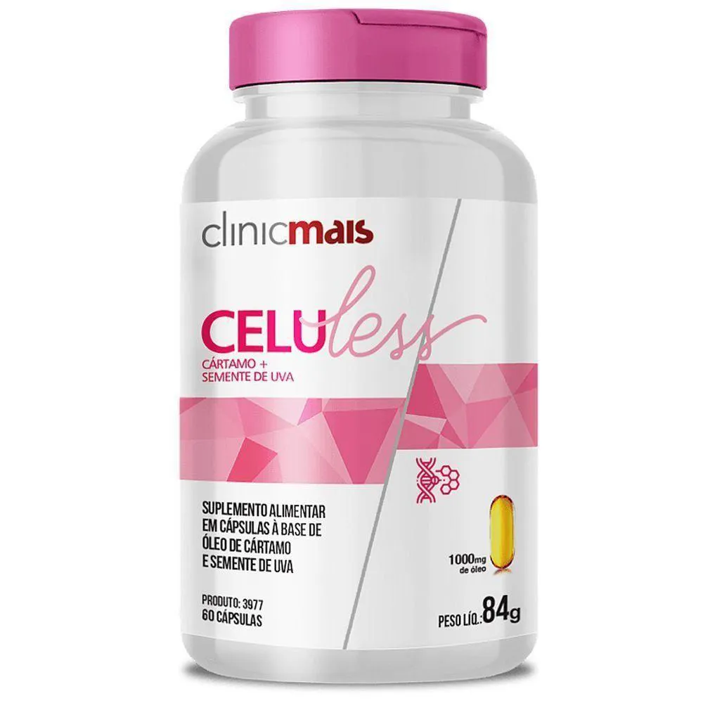 CELULESS CáRTAMO E SEMENTE DE UVA 60 CáPSULAS CLINICMAIS