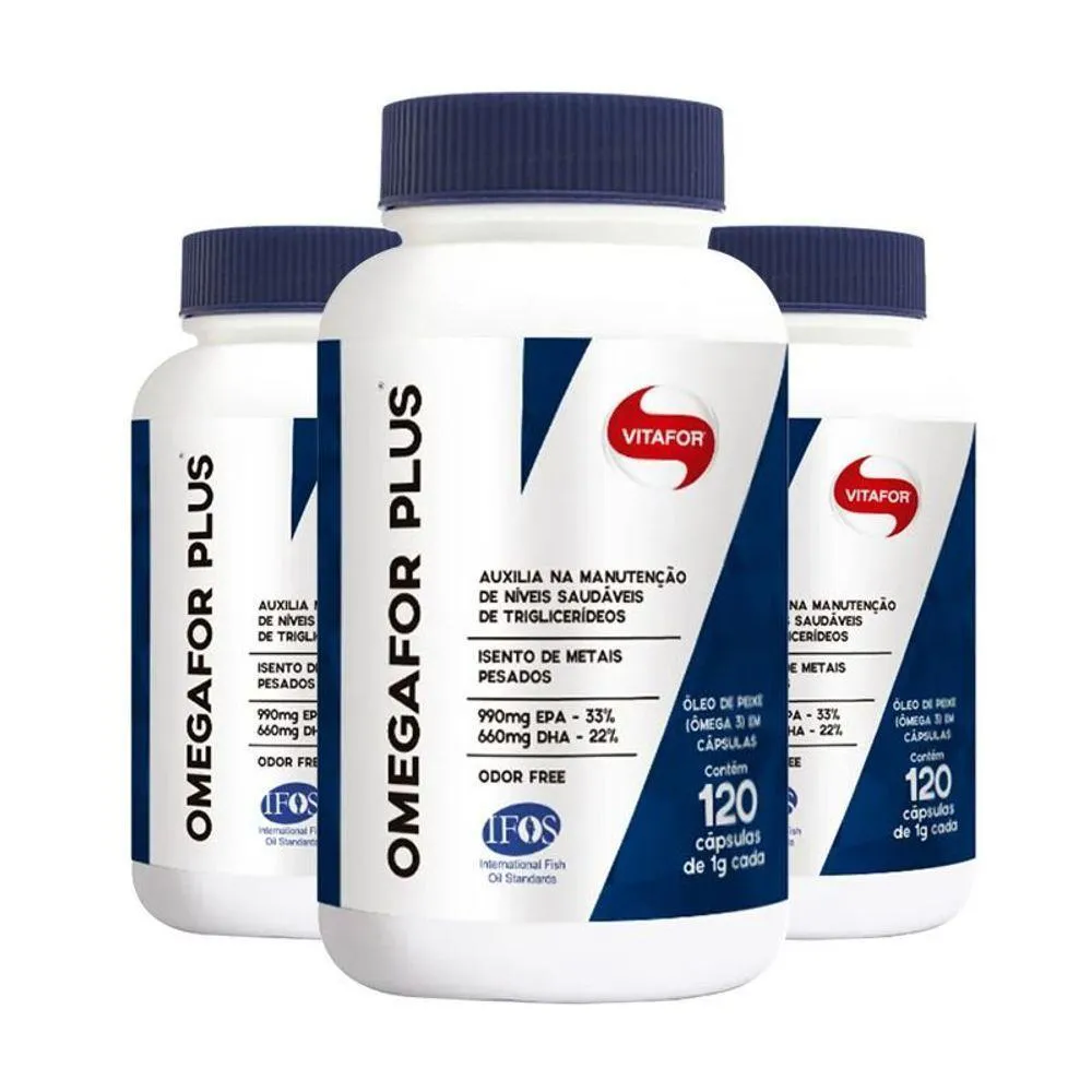 KIT 3 ôMEGAFOR PLUS 1000MG VITAFOR 120 CáPSULAS