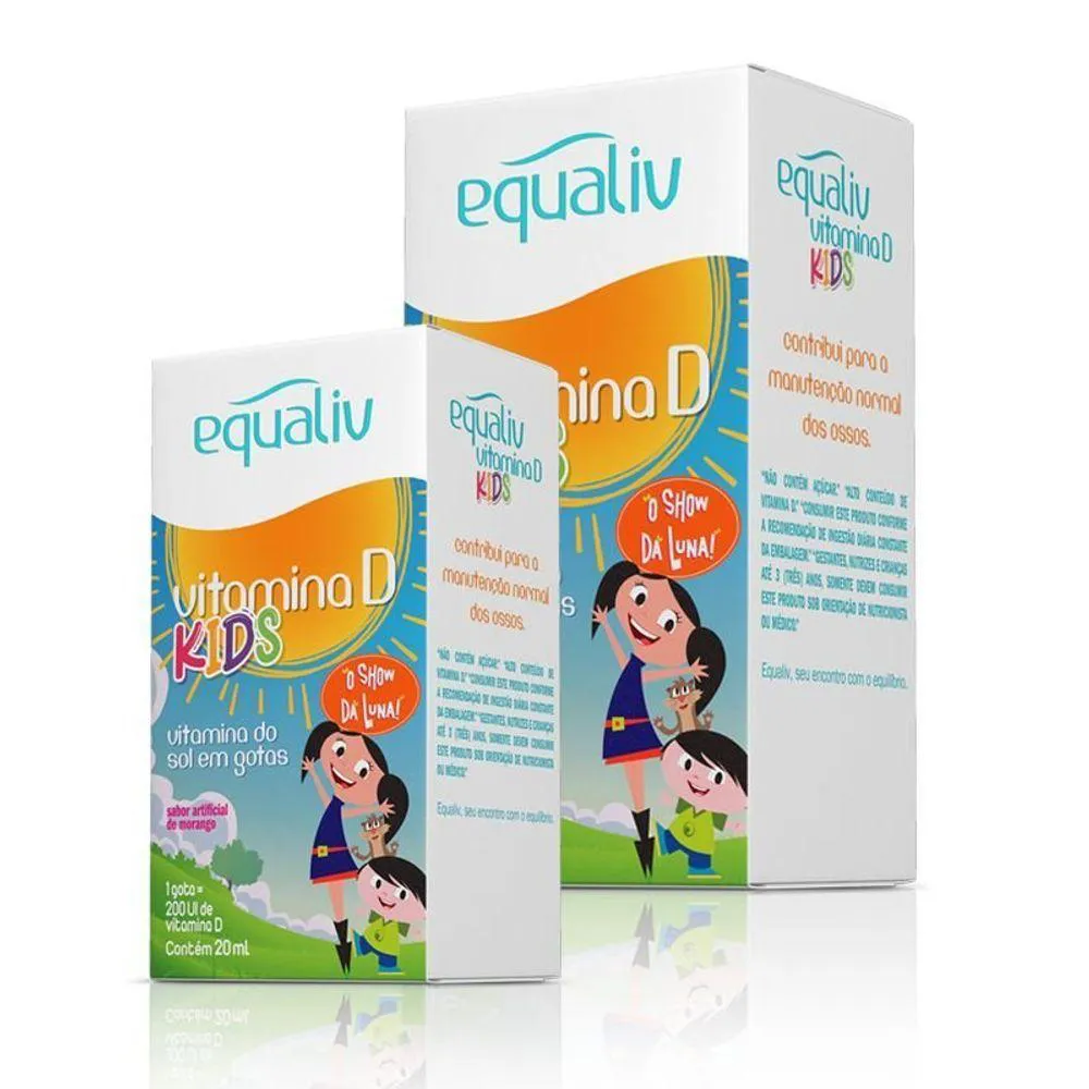 KIT 2 VITAMINA D 200UI KIDS EQUALIV 20ML EM GOTAS