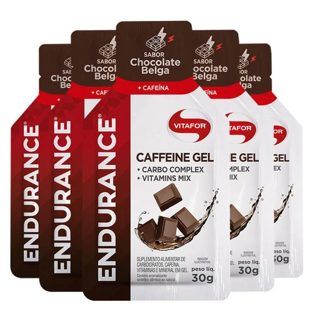 KIT 5 ENDURANCE CAFFEINE GEL VITAFOR CAIXA 12 SACHêS