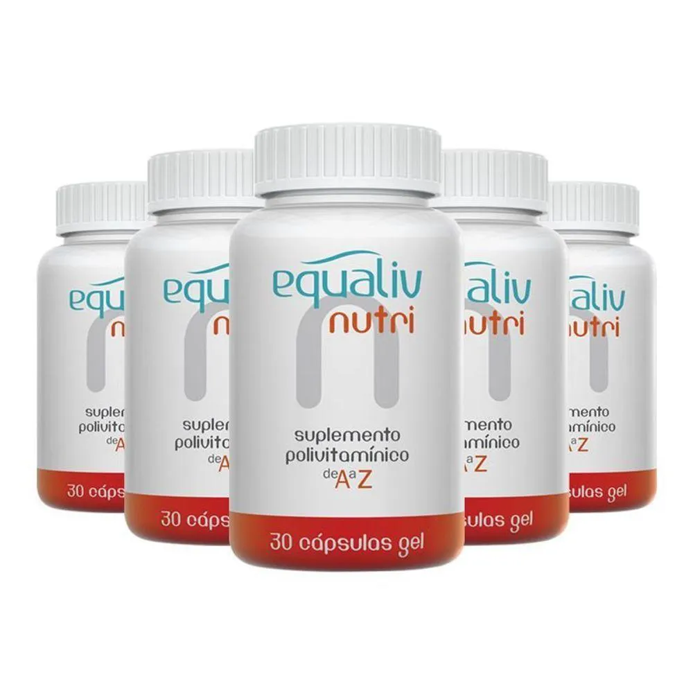 KIT 5 NUTRI IMUNIDADE A A Z EQUALIV 30 CáPSULAS GEL