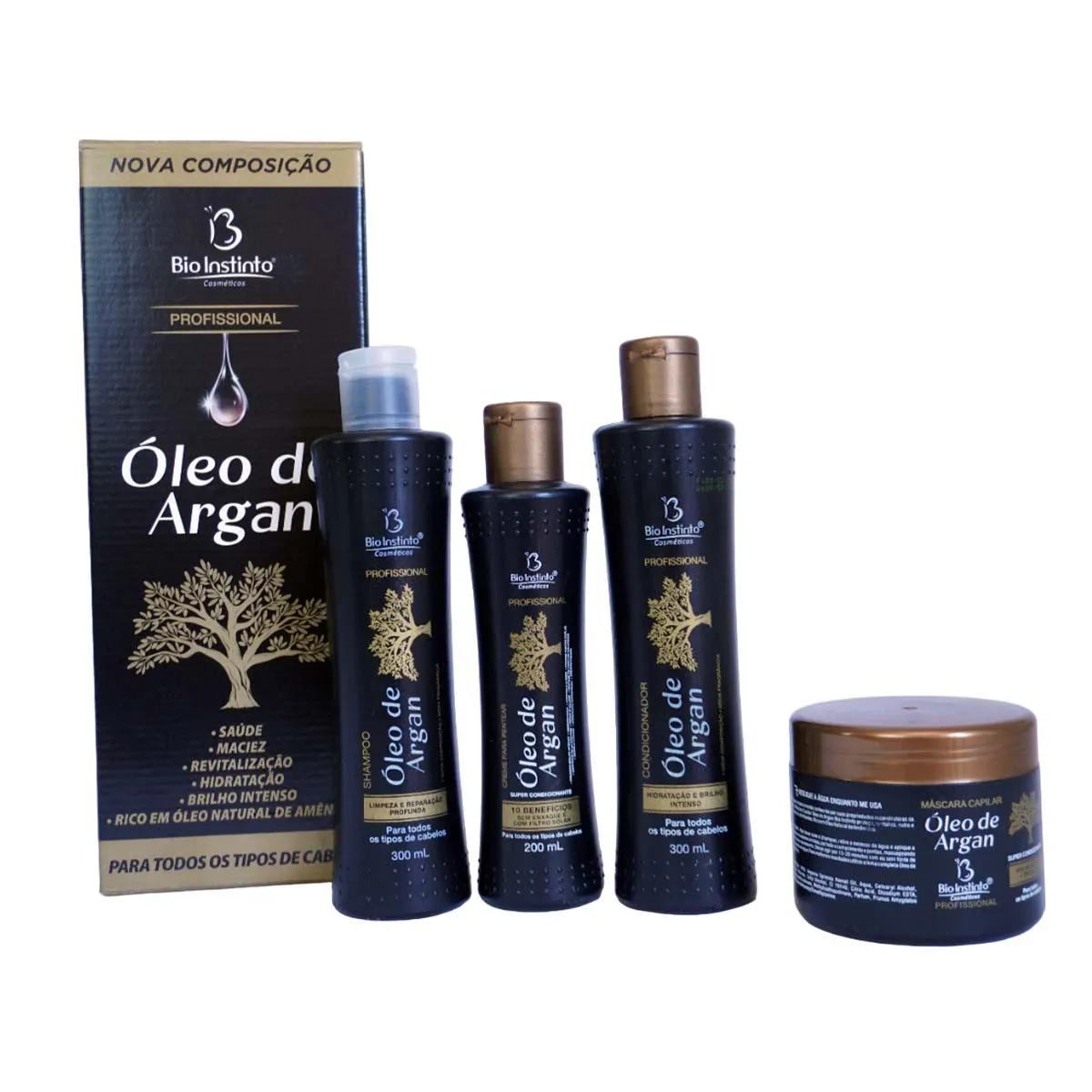 KIT  OLEO DE ARGAN 4 ITENS BIO INST