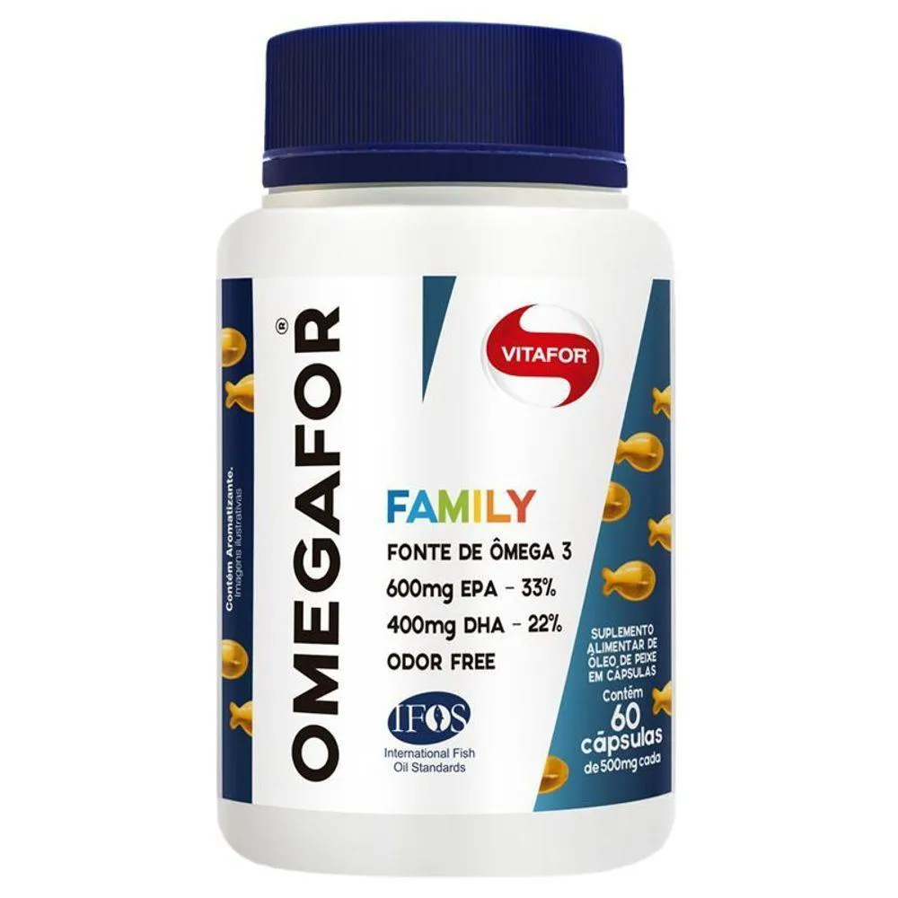 KIT 3 ôMEGAFOR FAMILY ôMEGA 3 VITAFOR 60 CáPSULAS