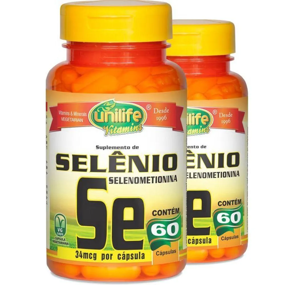 KIT 2 SELêNIO QUELATO 60 CáPSULAS UNILIFE