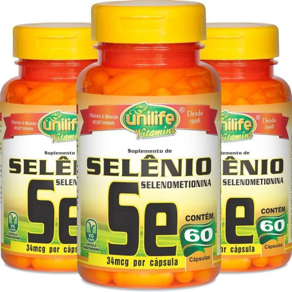 KIT 3 SELêNIO QUELATO 60CAP